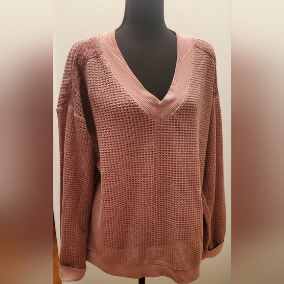 Blush Pink Pullover Knit Top (no tag) Size Large/Xlarge - Picture 1 of 3